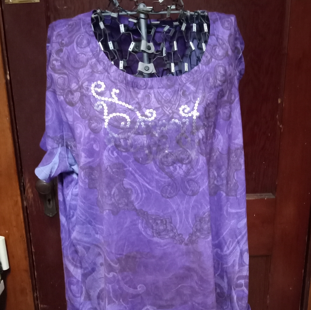 Appropriate Behavior 4X purple silver shirt